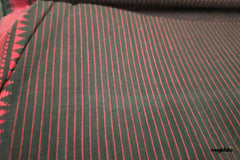Black & Maroon Handloom Mangalagiri Cotton Fabric