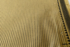 Mustard & Black Handloom Mangalagiri Cotton Fabric