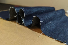 Indigo Cotton Denim Shimmer Lurex Plain Fabric