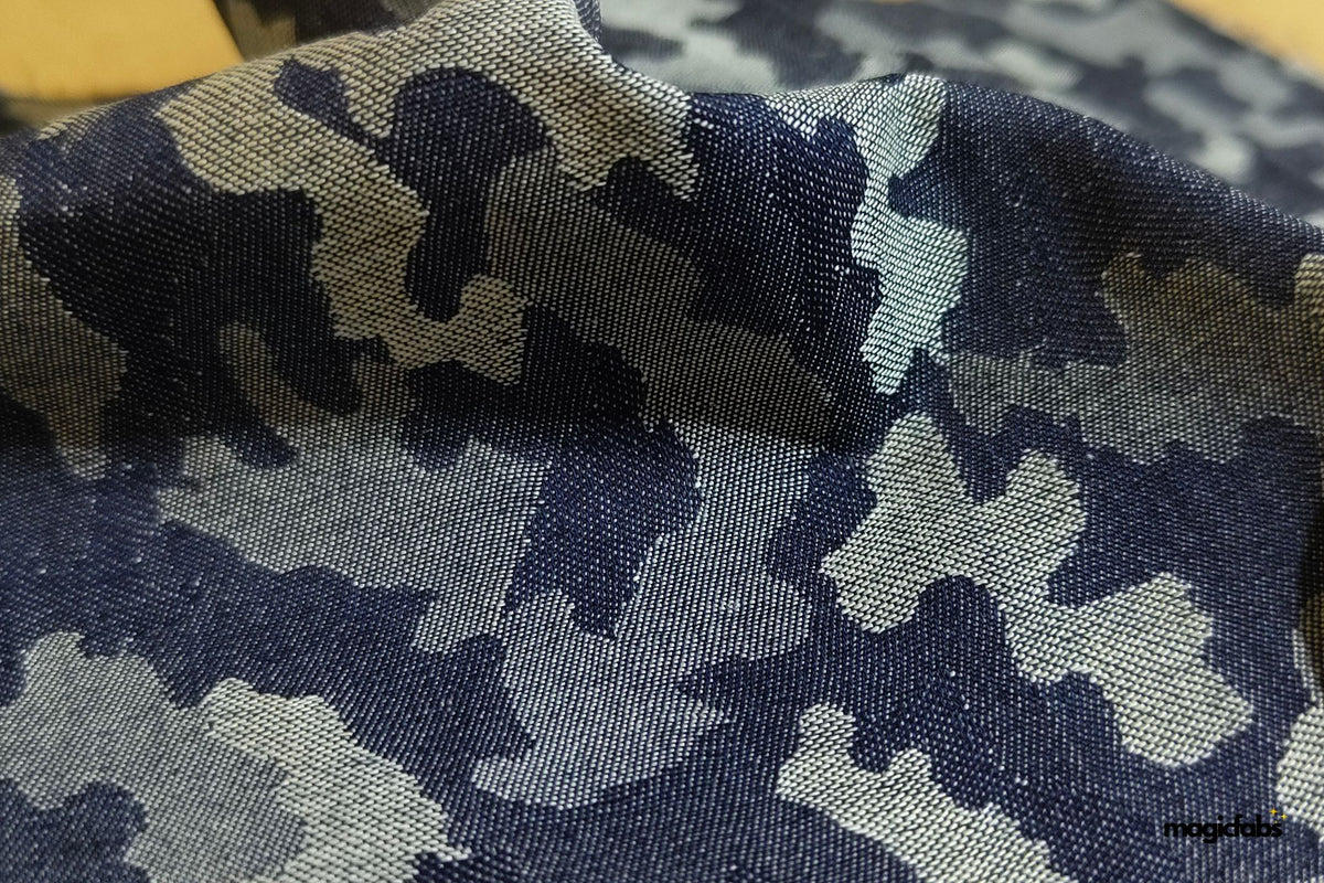 Indigo Cotton Denim Military Jacquard Fabric