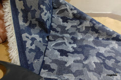Indigo Cotton Denim Military Jacquard Fabric