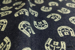 Indigo Cotton Denim Geometric Print Fabric