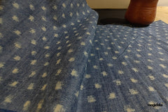 Indigo Cotton Denim Geometric Print Fabric