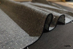 Grey Cotton Denim Chambray Dot Dobby Fabric