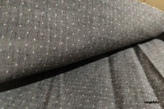 Grey Cotton Denim Chambray Dot Dobby Fabric