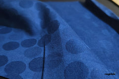Indigo Cotton Lightweight Silky Denim Polka Jacquard Fabric