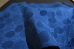 Indigo Cotton Lightweight Silky Denim Polka Jacquard Fabric