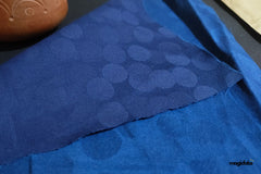 Indigo Cotton Lightweight Silky Denim Polka Jacquard Fabric