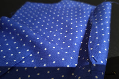 Royal Blue Viscose Rayon White Dot Print Fabric