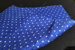 Royal Blue Viscose Rayon White Dot Print Fabric