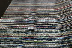 Multicolour Cotton Viscose Ribbed Dobby Stripe Fabric