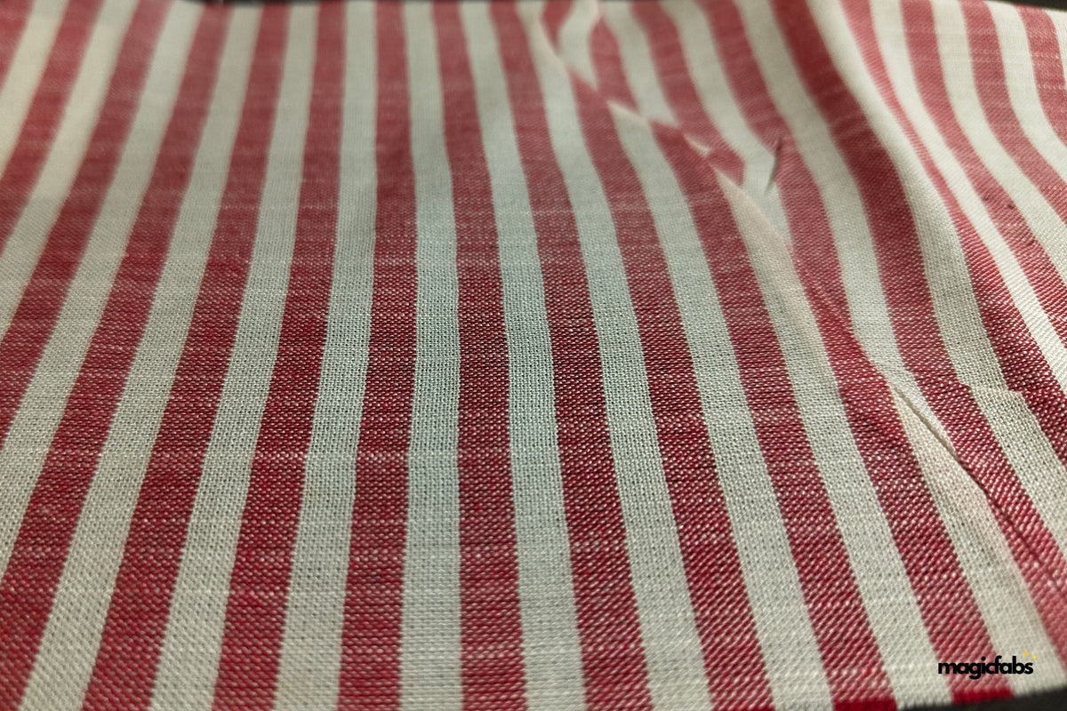Cotton Rayon Horizontal Candy Slub Stripe Fabric