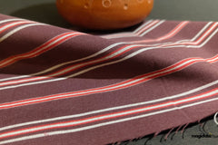 Cotton Millmade Maroon Poplin Stripe Fabric