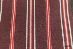 Cotton Millmade Maroon Poplin Stripe Fabric