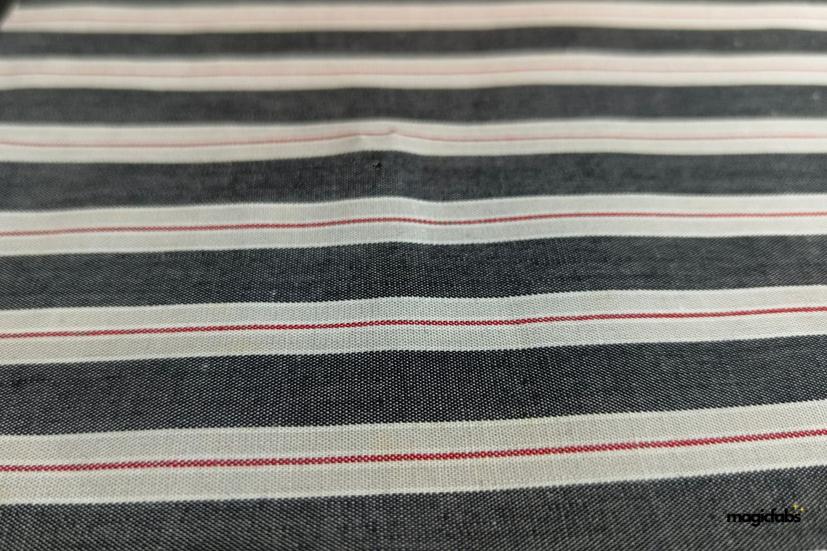 Cotton Millmade Poplin Stripe Fabric