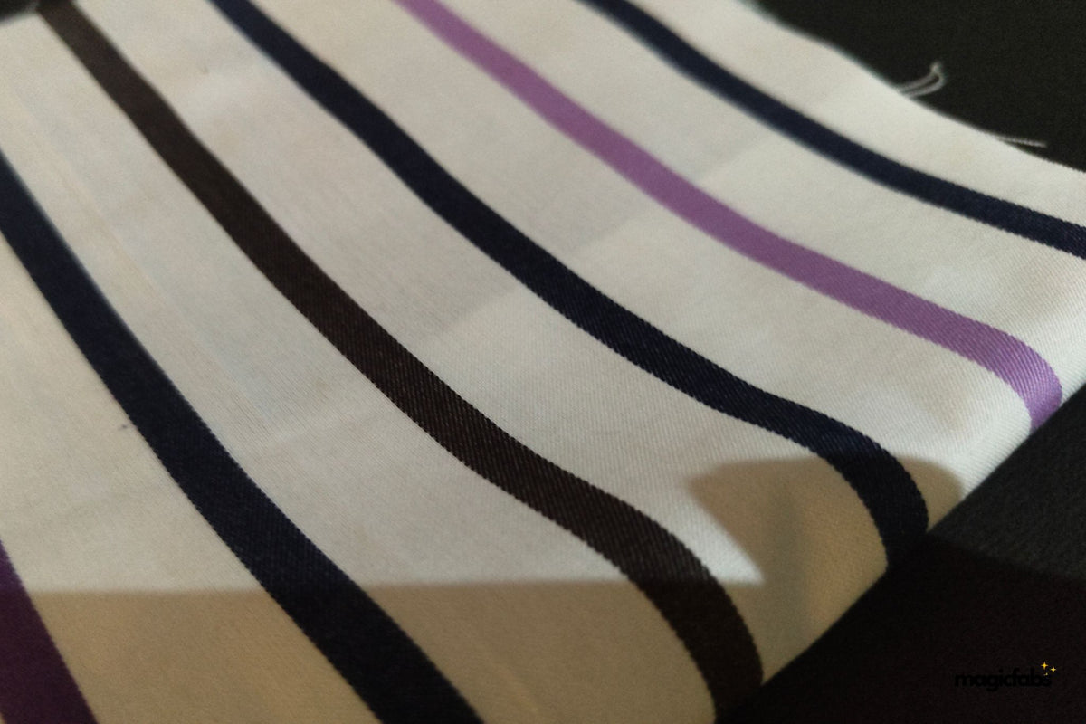 Cotton Millmade Multicolour Poplin Stripe Fabric